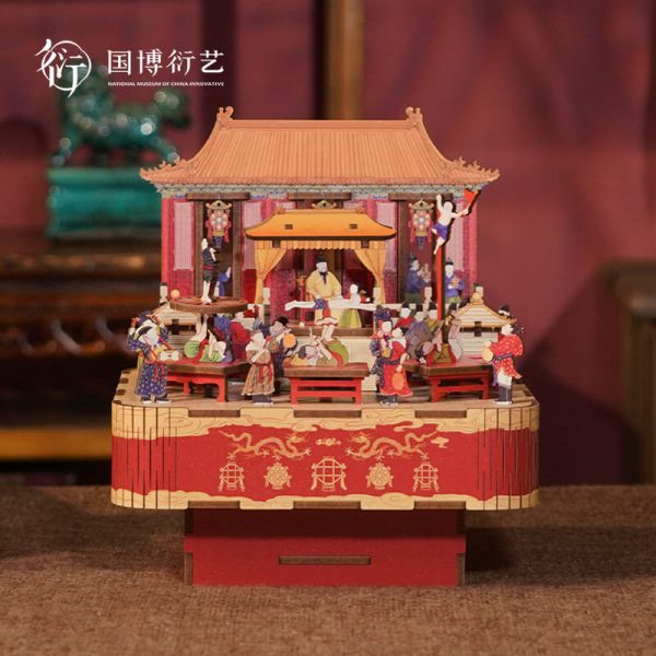 国家博物馆大观园八音盒手工DIY积木木质音乐盒