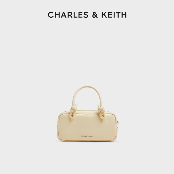 CHARLES&KEITH25夏新款CK2-30271574奶油色柔软手提斜挎波士顿包